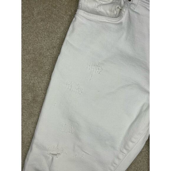 Zara White Distressed 34 waist, 27 inseam, Raw Edge High Rise PLUS - Picture 5 of 10
